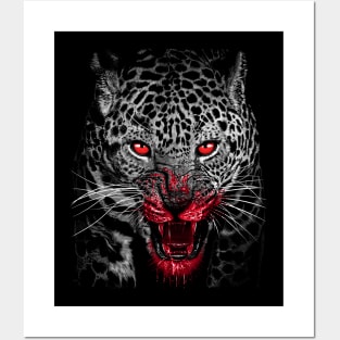 Predatory leopard full of blood Posters and Art